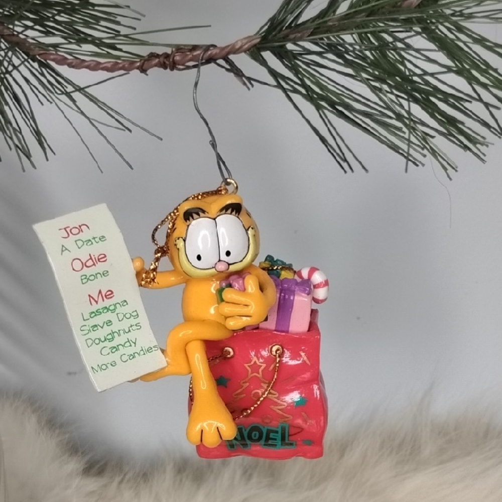 Hallmark Yellow and Red Garfield Holiday Ornament